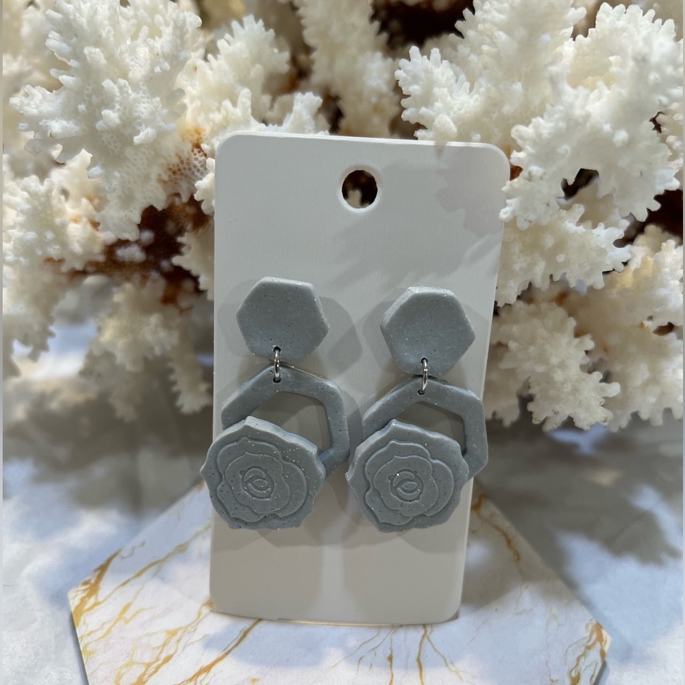 Gray clay earrings for all occasions